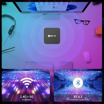 SOYO Mini PC Y5 Intel Core I3 4030U 8GB RAM 128GB ROM Windows 10 Pro WiFi BT4.2 Desktop Computer 22NM Office Desktop Computer Dual HDMI 4K Display VESA Mount