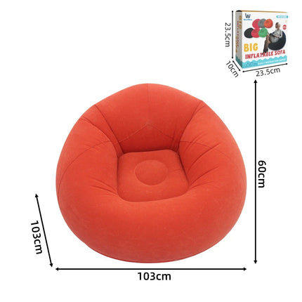 Lazy Inflatable Sofa Portable Foldable Pvc Flocking Single-Person Inflatable Sofa Lounger Seat for Outdoor Camping