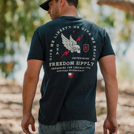 New Howitzer Style Men's T-Shirt FREEDOM LINE Military Grunt - Suitable for Sports Wear Pure Cotton