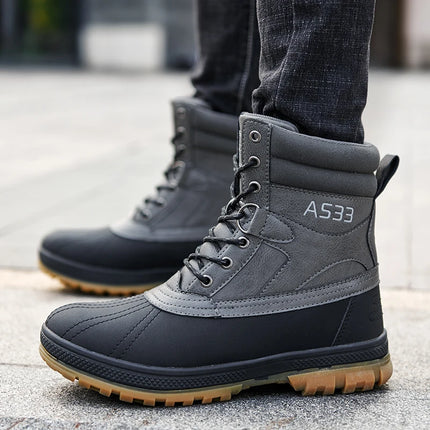 Plus Size 47 Outdoor Men Boots Winter Snow Boots for Men Training Work Boots Waterproof Slip-Resistant Keep Warm Winter Shoes