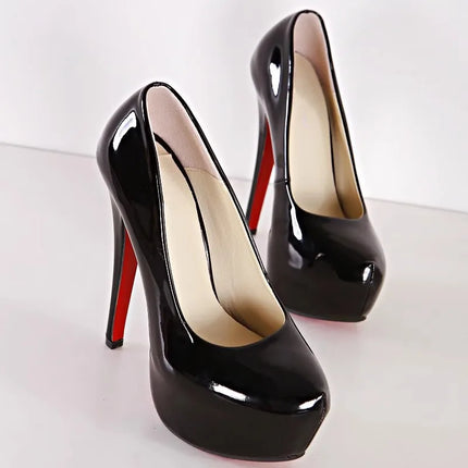 Big Size 35-45 Sexy Platform Female Party Pumps Stiletto Wedding Fashion Patent Leather High Heels Shoes for Women 2025 Shallow