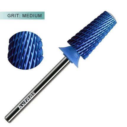 HYTOOS Blue Nano Safety Tapered Nail Drill Bits 3/32 Rounded Carbide Drill Bits for Nails Electric Drills File Removal Acrylic