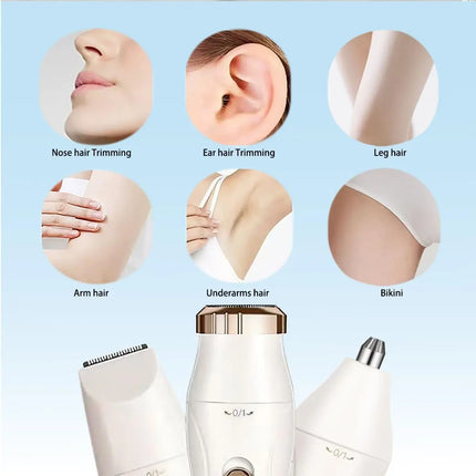 Electric Hair Trimmers for Women Waterproof Razor Painless Private Body Hair Removal Device shaver Bikini Arm Leg Face Shaving