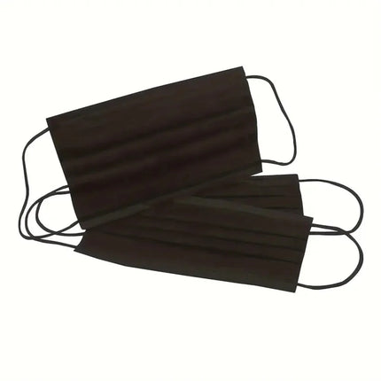50-200pcs Black Disposable Face Masks 3 Layers Ply Filter Nonwove Anti Dust Breathable Protective Safe Facemask Adult Mouth Mask
