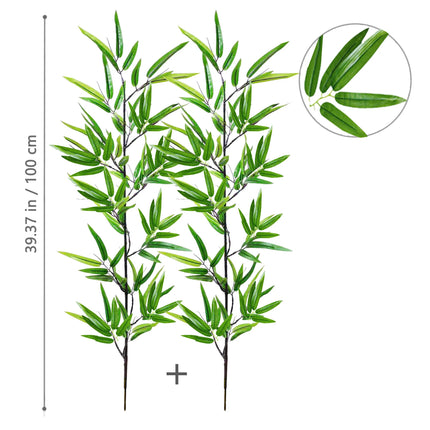 Artificial Green Bamboo Leaf Branches - image 7
