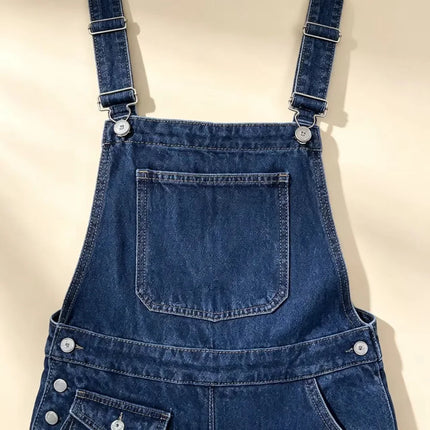 Womens Wide Leg Denim Overalls Loose Washed Straight Cargo Overalls Adjustable Straps Multi Pocket Jeans