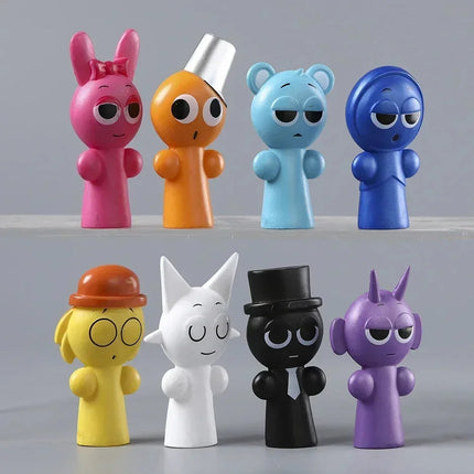 Hot 24pcs/Set Mini Sprunki Blind Box Action Figure Toy Cartoon Movie Sprunki Wenda Model Doll Figurines Kids Gift
