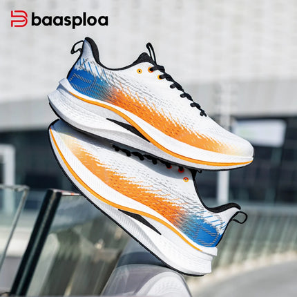 Baasploa Men Running Shoes Professional Training Women Carbon Plate Mesh Breathable Sneakers Male Lightweight Unisex Sport Shoes