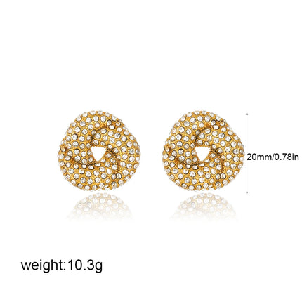 Trendy Stainless Steel Multilayer Circle Twist Knot Earrings for Women Texture Mixed Color Gold Plated Statement Earring Bijoux