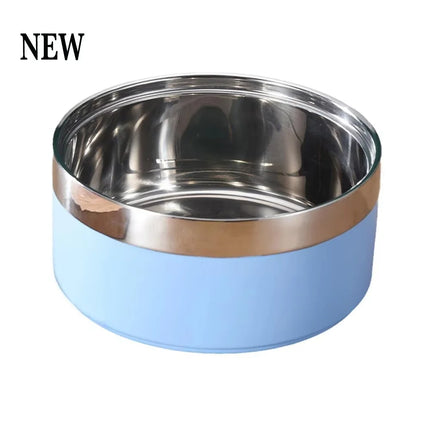 Custom Stainless Steel Double Vacuum Pet Bowl, Large Capacity Food Water Feeder For Dogs Cats, Puppy Daily Accessories