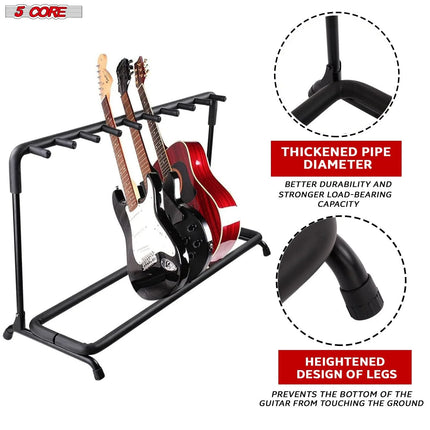 5 Core Multi Guitar Rack Stand Floor 9 Slot Adjustable Flying V Guitars Holder GRack 9N1 OVAL