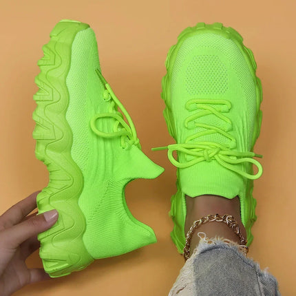 Women Comfortable Soft Sole Sneakers Breathable Knitting Flats Woman Lightweight Slip-on Loafers Non-Slip Running Sports Shoes