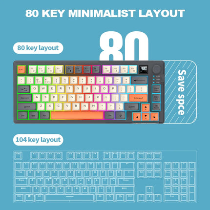 Premium Dual-Modes 2.4G+Bluetooth Keyboard Mouse Combo Rechargeable Keyboard With Display Screen & Knob For PC - product imag