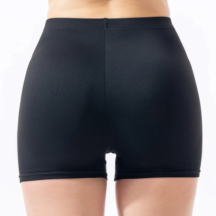 Black base shorts for women to wear as outerwear in summer High-waisted tight elastic and leak-proof wide-leg hot pants