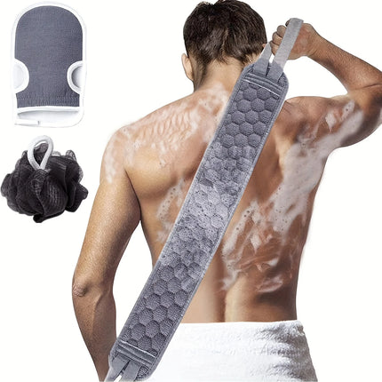 Exfoliating Body Scrubber Set - Includes Back Scrubber, Bath Glove And Shower Bath Sponge Loofah - Deep Clean And - product i
