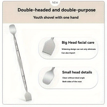 1Pcs Double-Ended Blackhead Remover: Facial Pore Cleanser, Exfoliator, and Massage Tool for Smooth Skin