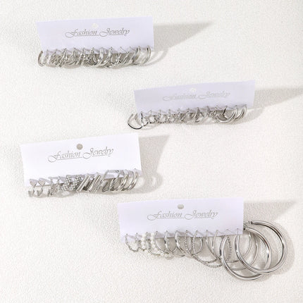 48Pcs Fashion Creative Smooth Big Round Hoop Earring Vintage Aesthetic Imitation Pearl Earrings Women's Charm Daily Life Jewelry