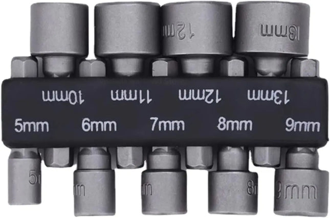 9pcs/set 5mm-13mm Hex Sockets Sleeve Nozzles Nut Driver Set Screwdriver Set Schroevendraaier Set Bits Sets Tools - product im