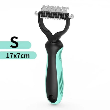 Cat Hair Removal Comb Dog Hair Removal Brush Stainless Steel Double Sided Pet Grooming Brush Removing Tangles Cat - product i