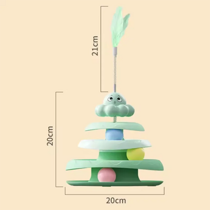 Pet Three-layer ball cat Turntable Octopus-shaped teasing cat stick to relieve boredom toys Fun Puzzle Game pet supplies