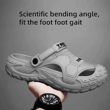 2026 Summer Hot Sale Men's EVA Sandals Summer Thick Soft Soled Outdoor Wear Beach Casual Sports Perforated Shoes Plus Size 48-49