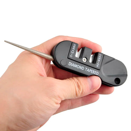4-in-1 Portable Tungsten Ceramic Carbide Knife Whetstone Sharpener Sharpen Fish Hook Pocket Diamond Tool Camp Hike - product