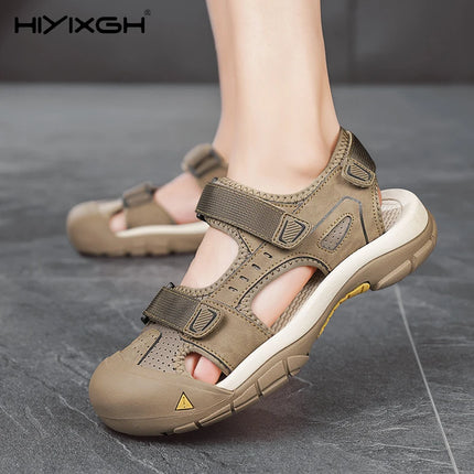 Vacation Summer Flats Non-slip Man Sandals New Design Men's Beach Shoes Handmade Leather Sandals Fashion Suitable Casual Shoes