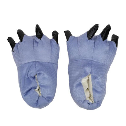 Winter Warm Soft Indoor Floor Slippers Women Men Shoes Paw Funny Animal Christmas Monster Dinosaur Claw Plush Home Random Lining
