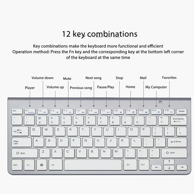 Wireless Keyboard Mouse Kit Slim Wireless Key Mouse Combo Portable Beautiful Power Saving Silent Button LED - product image f