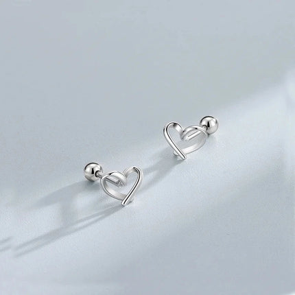Silver Color Simple Small Rose Star Stud Earrings Tragus Cartilage for Women Hypoallergenic Daily Wear Ear Piercing Jewelry Gift