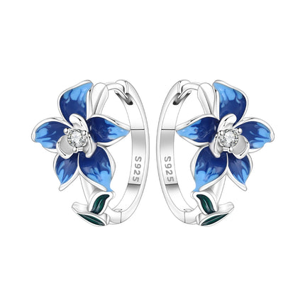 Orstarry 925 Sterling Silver Blue Zircon Starry Sky Earring Original Jewelry Hoop Earrings Women Jewelry Party Trendy Gifts