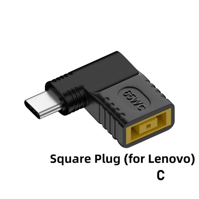 65W USB Typ C PD Schnellladekabel für Lenovo Laptop Ladegerät DC Rechteckstecker auf Typ C PD Adapter Konverter für MacBook POCO