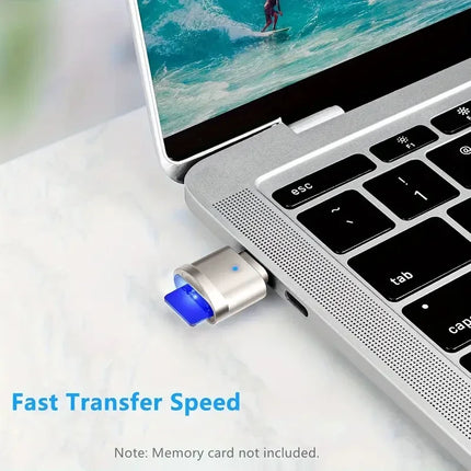 USB-C TF Reader With Zinc Alloy Shell, SD Card Reader with USB-C to USB Adapter, Suitable for Laptop, MacBook - product image