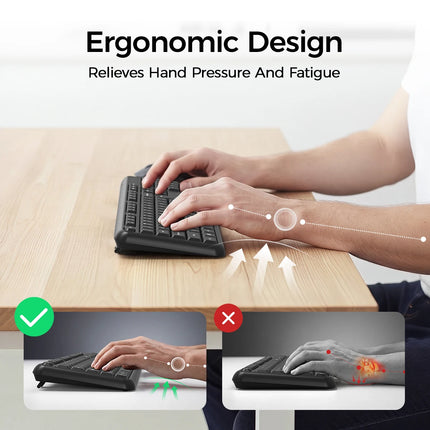 2.4G Wireless Keyboard Mouse Set 104 Keys Silent Keyboard 800-1600DPI Optical Mouse Ergonomic Office Computer for - product i