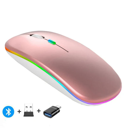 Rechargeable Wireless Mouse Bluetooth-compatible 2.4GHz Dual Modes Computer Mice with Nano Receiver for PC Laptop - product i