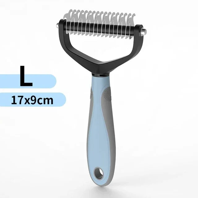 Cat Hair Removal Comb Dog Hair Removal Brush Stainless Steel Double Sided Pet Grooming Brush Removing Tangles Cat - product i