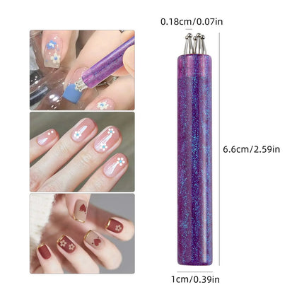 5 Petal Flower Nail Dotting Pen, One Stroke Design Tool for Nail Art, Acrylic Handle Dotting Pen, Easy DIY Nail Painting Tools