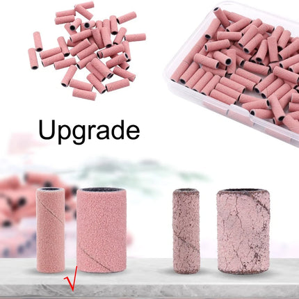 50/100Pcs 3mm Nail Sanding Bands-120/150/180/240 Grit Mini Nail Drill Bit Electric Nail File Accessory Polishing Manicure Tool