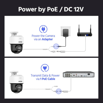 ANNKE CPT800 4K 8MP PT PoE Camera with 2-Way-Audio, 345° Pan 80°Tilt IP Security Cam for Outdoor Surveillance, Auto-Tracking Lite, AI Human Detection, Smart Dual Light (Not PTZ)