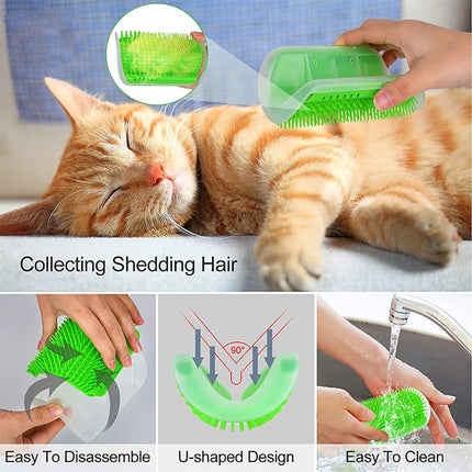 Massage Pet Cat Brush Corner Scrape Hair Removal Beauty Clean Corner Brush Removable Scratcher Comb for Kitten Cat - product