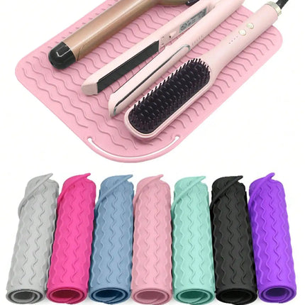New Plus Size Silicone Heat Resistant Mat Portable Travel Hot Tools Pad Cover for Curling Iron, Flat Iron Hair Straightener