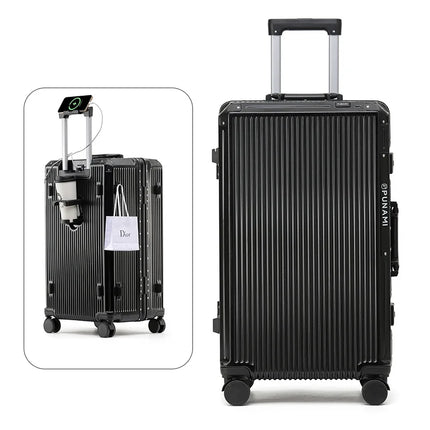 2026 New Aluminum Frame Luggage, Large Capacity Durable Trolley Suitcase for Men Women, Carry On Travel Suitcase