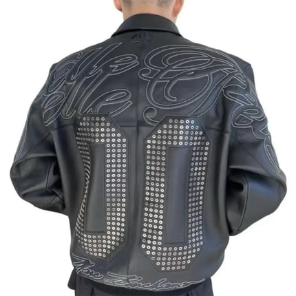 American-style heavy-duty jackets for men vintage embroidery baseball jacket unisex leather jacket motorcycle coats men jacket