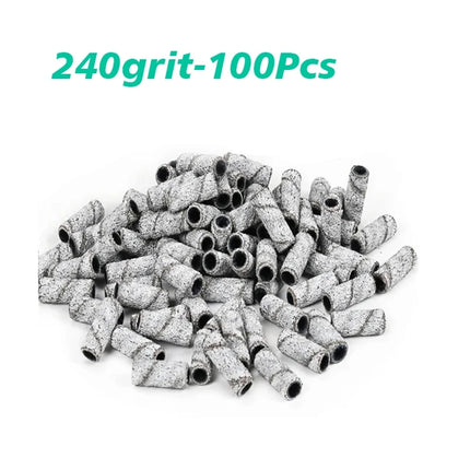 50/100Pcs 3mm Nail Sanding Bands-120/150/180/240 Grit Mini Nail Drill Bit Electric Nail File Accessory Polishing Manicure Tool