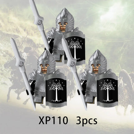 3pcs Lord Rings Elves Orcs Army Dwarf Rohan Mini Action Toy Figures Building Blocks Assembly Toys for Kids Birthday Gift