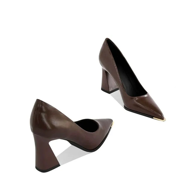 New Retro Pointed Toe High Heels Women's 2025 Spring and Autumn New Versatile Professional Single Shoes