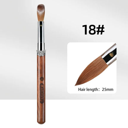 100% Pure Kolinsky Acrylic Brush UV Gel Carving Nail Brush Sandalwool Handle Zircon Butterfly Manicuring Nail Tool Size 2#-20#