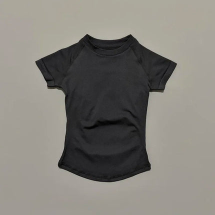 HISTELLO Impact Short Sleeve Yoga Tops Seamless Women Slim Fit High Stretch Gym Fitness Running Workout Sports T Shirt