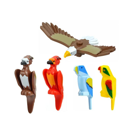 MOC Animal Scene Building Blocks Cats Dogs Sheep Pigs Chickens Eagle Parrots Dolphin Zoo Fram Accessories DIY Toys Bricks T14