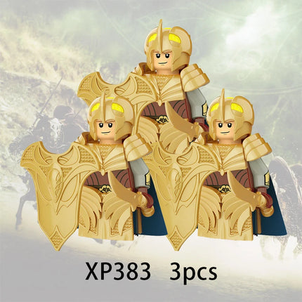 3pcs Lord Rings Elves Orcs Army Dwarf Rohan Mini Action Toy Figures Building Blocks Assembly Toys for Kids Birthday Gift